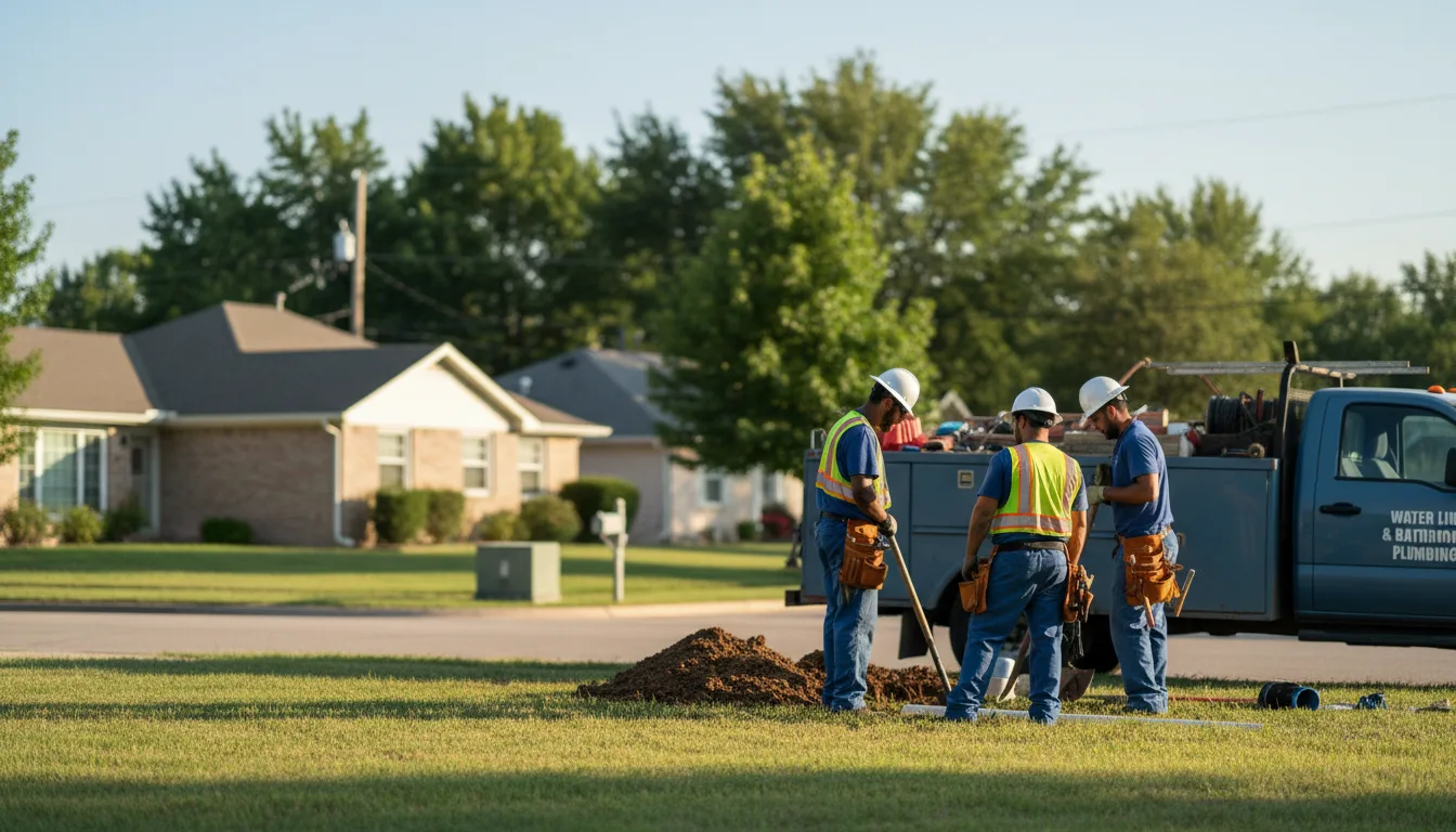 Residential water line and bathroom plumbing service in Van Wert, IA